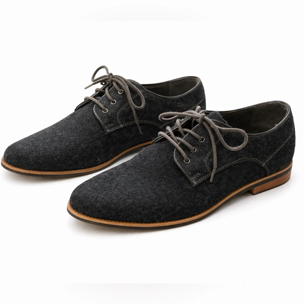 Giorgio Brutini Charcoal Wool Oxford Dress Shoes Men’s 9.5 Modern Classic‎